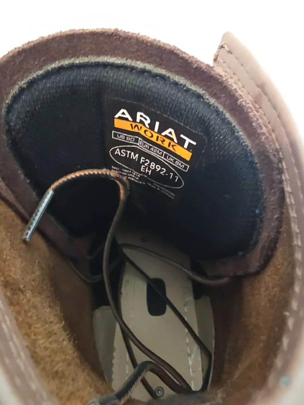 Ariat mens 9D cascade square soft toe lace up work boots 10011916 8